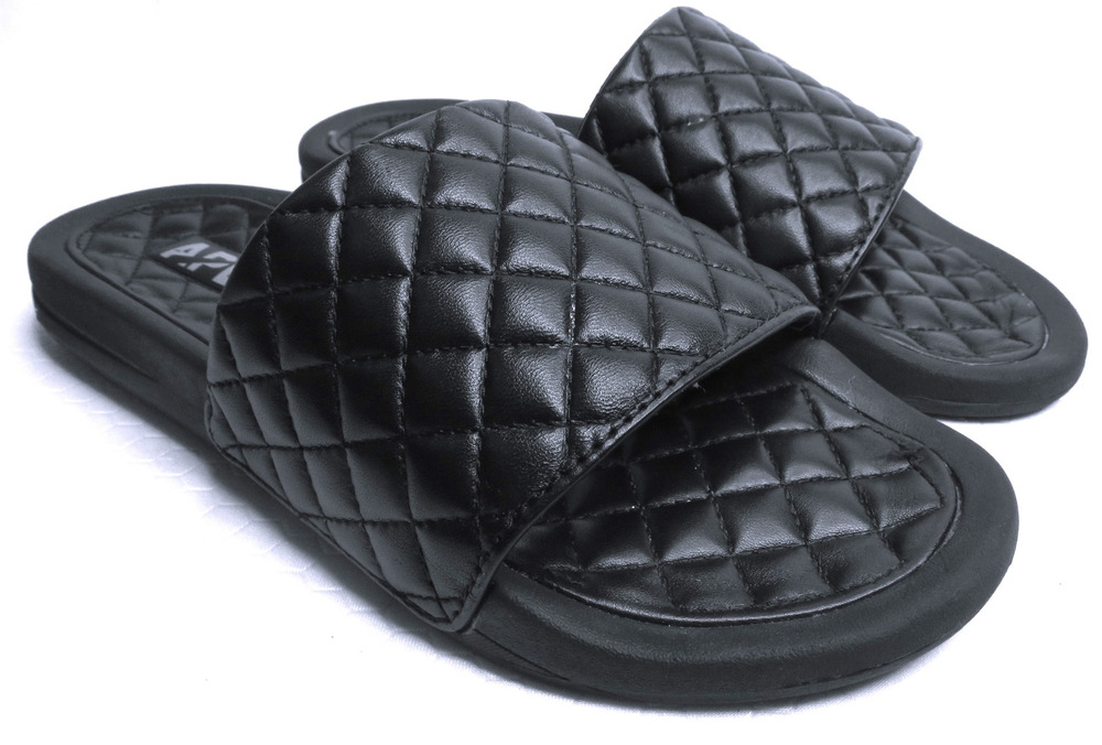 APL Athletic Propulsion Lab Black Lusso Quilted Leather Slide Women 9